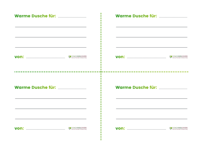 Warme Dusche Coahcing Tool PDF Vorschau: Komplimente-Kärtchen