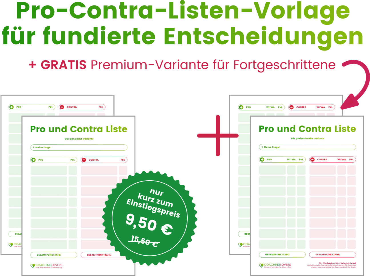 Pro und Contra Liste Entscheidungen fundiert treffen (+PDF Vorlage)