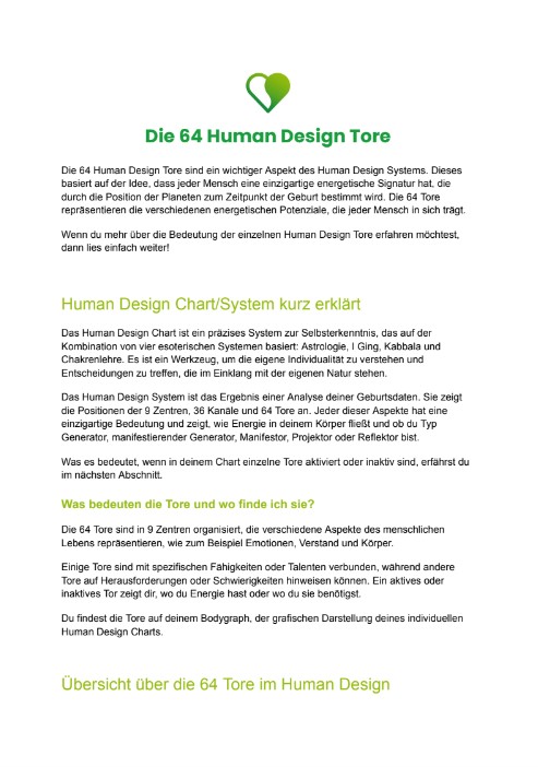 Human Design Tore PDF Vorschaubild