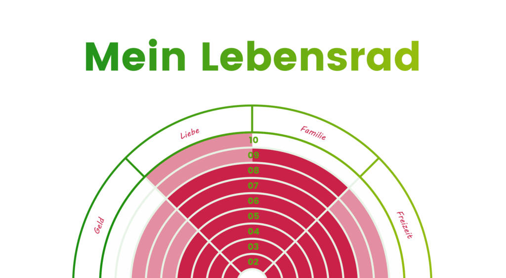 Lebensrad Wheel of Life Vorlage Schritt 4